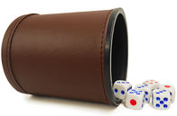 Leather Dice Cup With Mini Camera / Casino Magic Dice Inside See Through The Dice By Video Phone