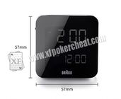 Black Digital Clock With IR Camera Inside for Marked Playing Cards Gamble Cheat